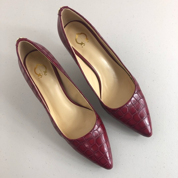 C Wonders Croco Embossed Leather Pumps Size 8M - Picture 2 of 8